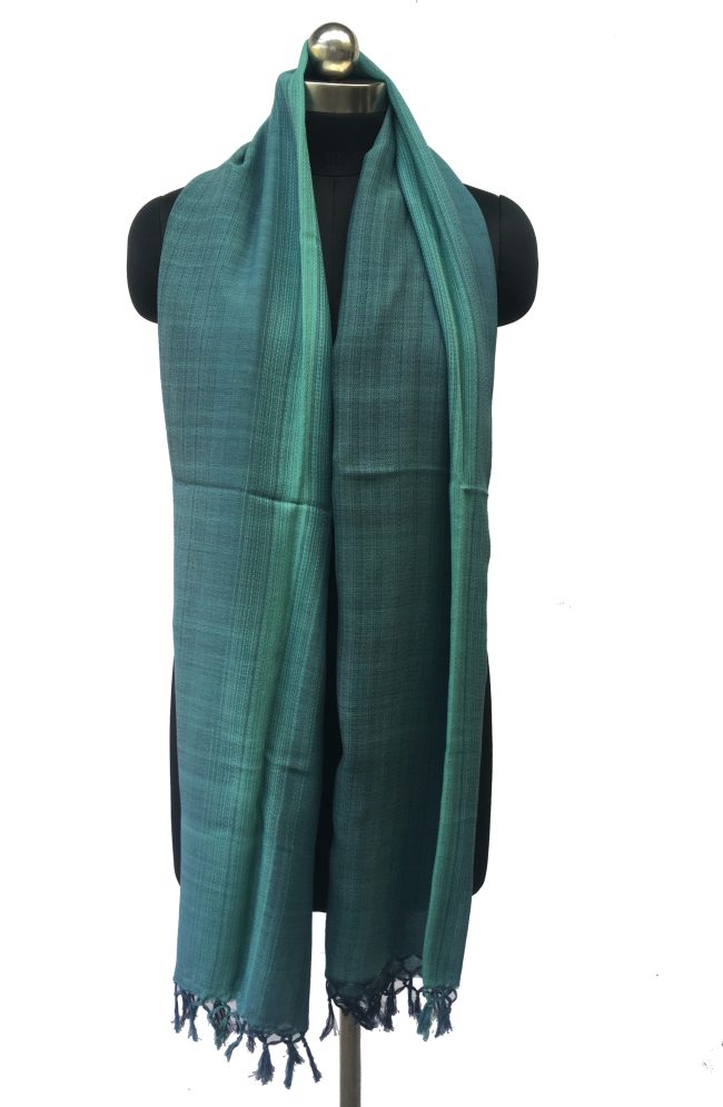 Pure cotton stole from Kilmora in navy blue with a turquoise stripe in the middle