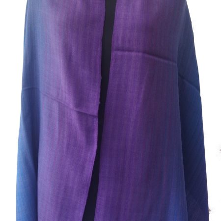 Pure woollen stole from Kilmora in ombre shades of violet, aubergine and royal blue
