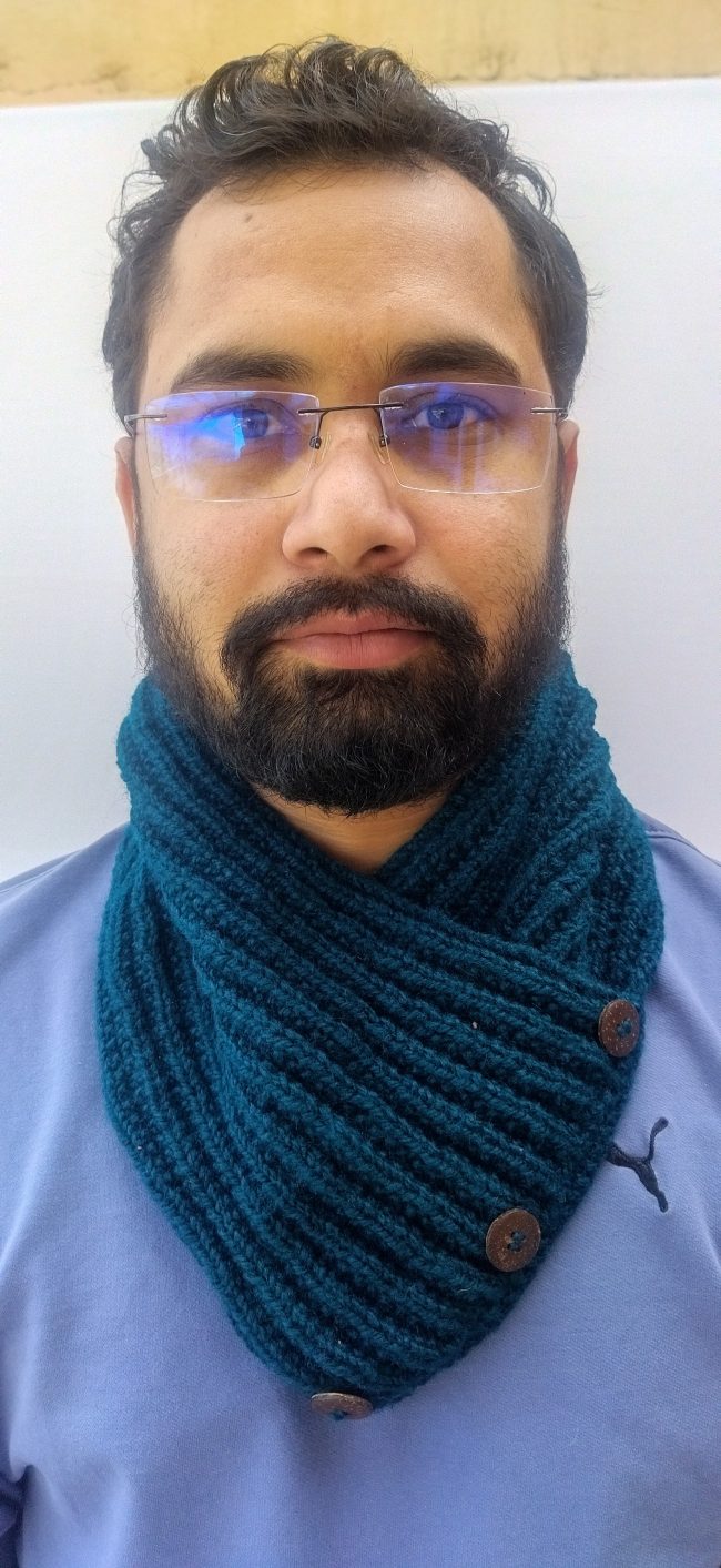 Hand-knitted Button Cowl