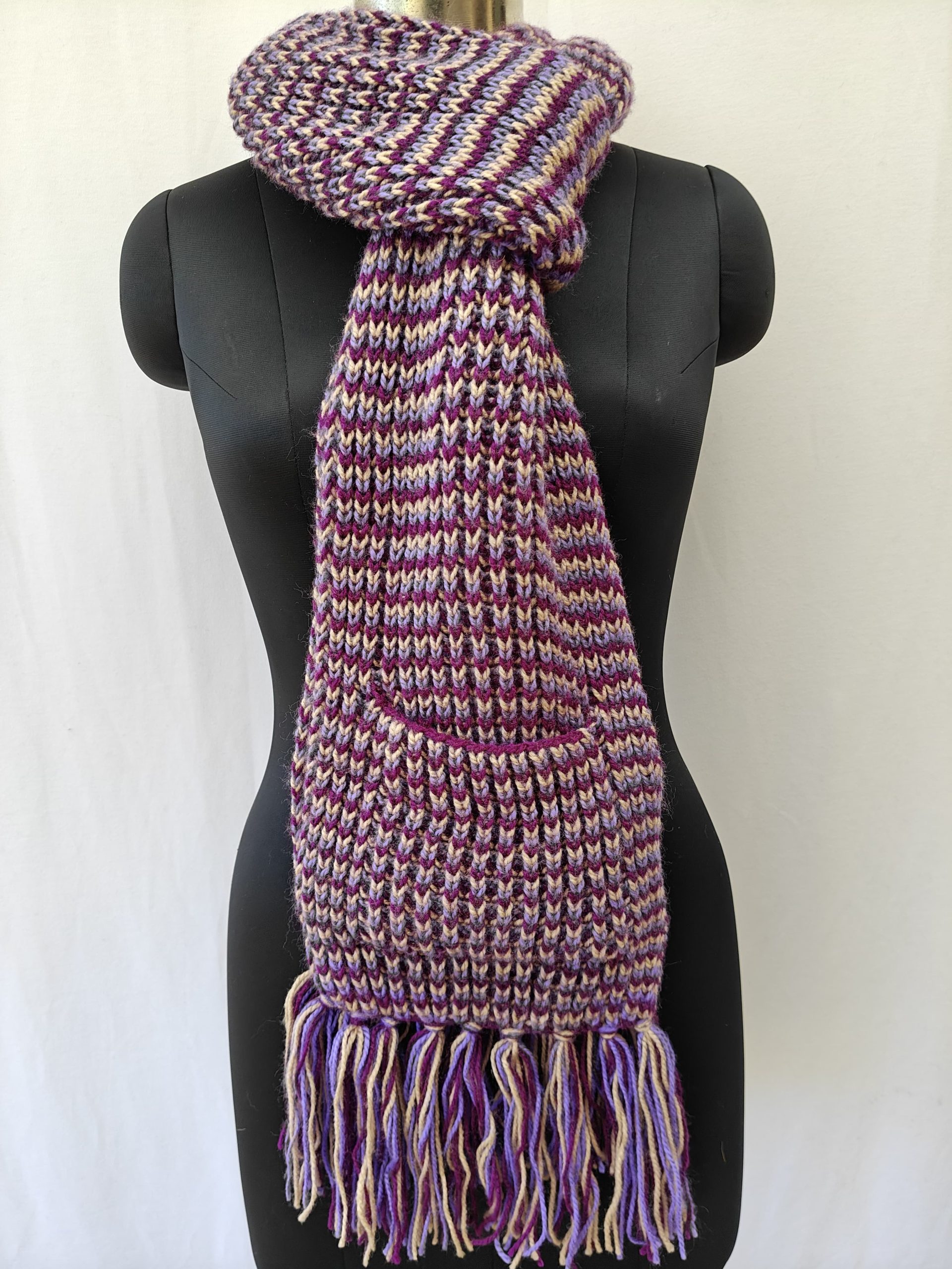 Hand-knitted Muffler (Long) with Pockets - Image 43