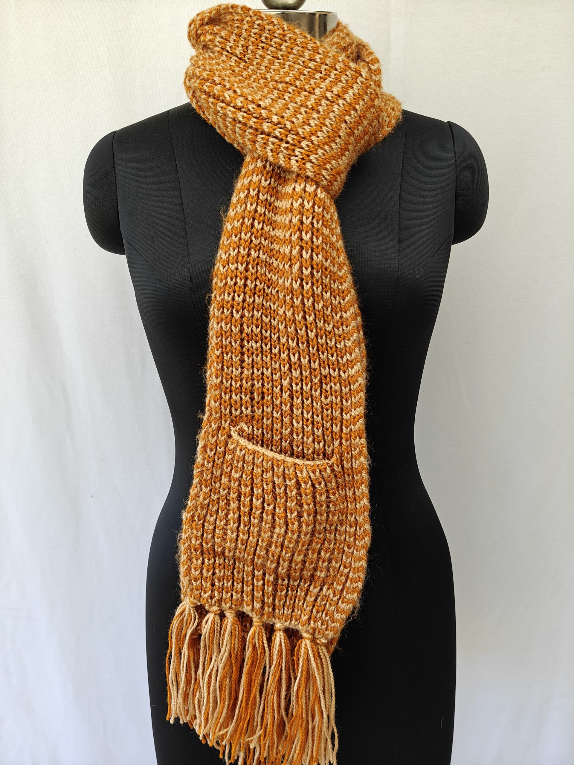 Hand-knitted Muffler (Long) with Pockets - Image 4