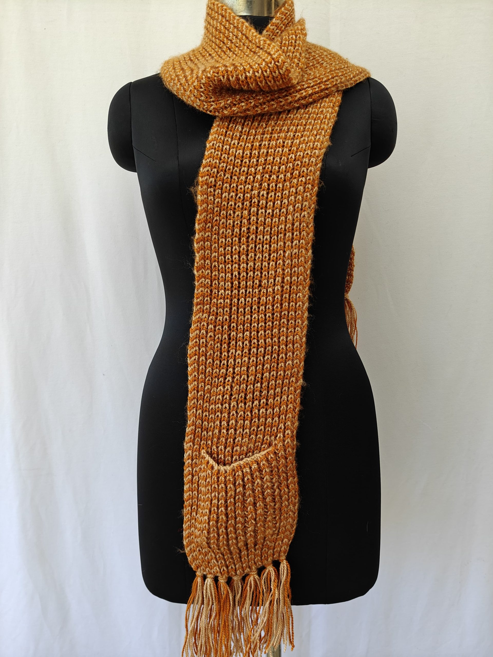 Hand-knitted Muffler (Long) with Pockets - Image 3