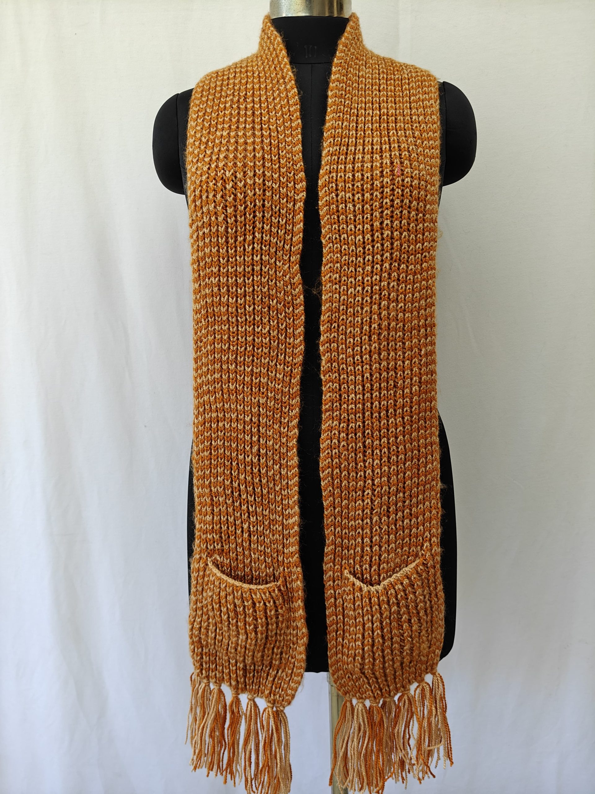 Hand-knitted Muffler (Long) with Pockets - Image 2
