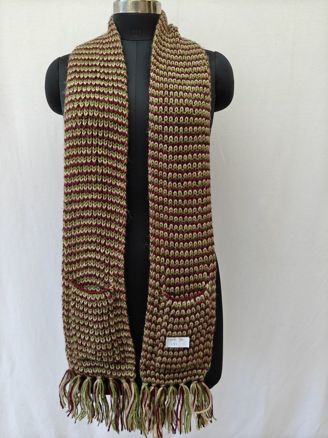 Hand-knitted Muffler (Small) with Pockets - Image 53