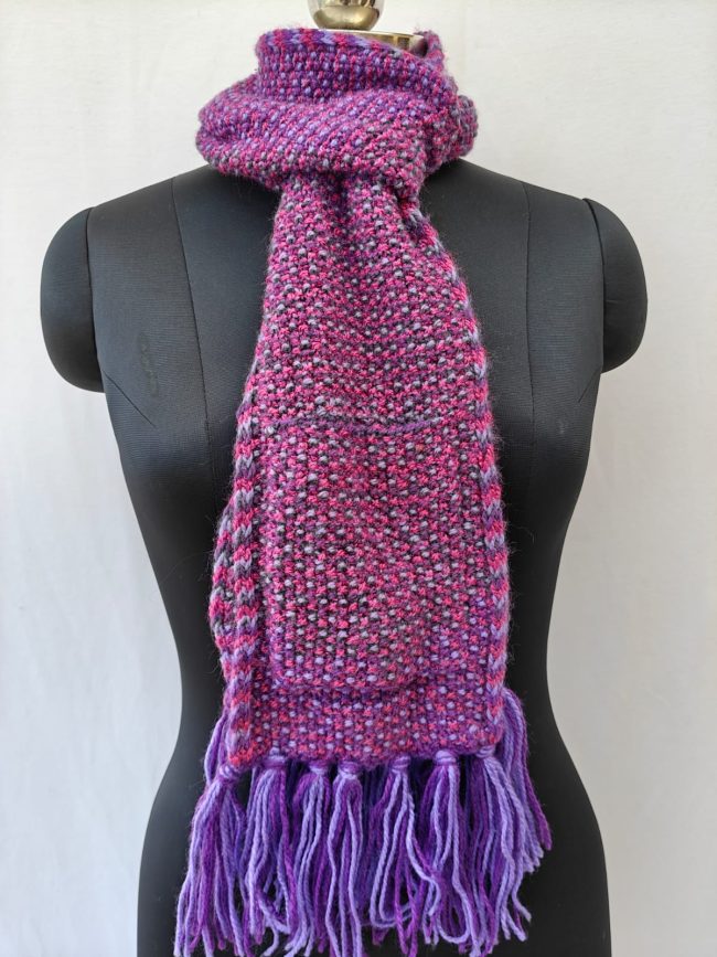 Hand-knitted Muffler (Small) with Pockets - Image 40