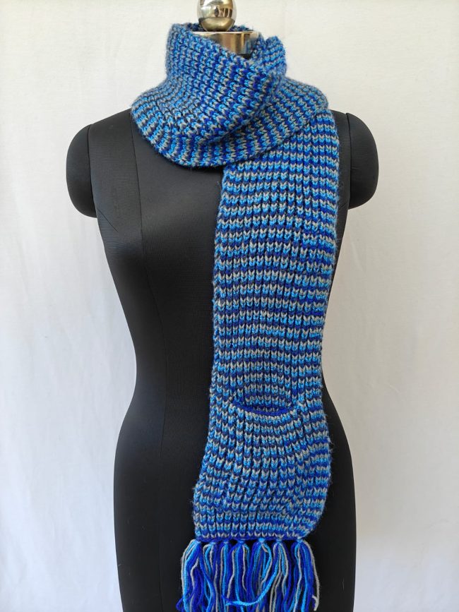 Hand-knitted Muffler (Small) with Pockets - Image 36