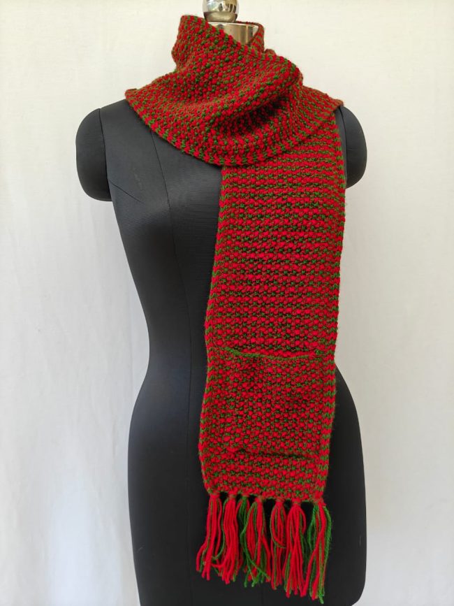 Hand-knitted Muffler (Small) with Pockets - Image 33