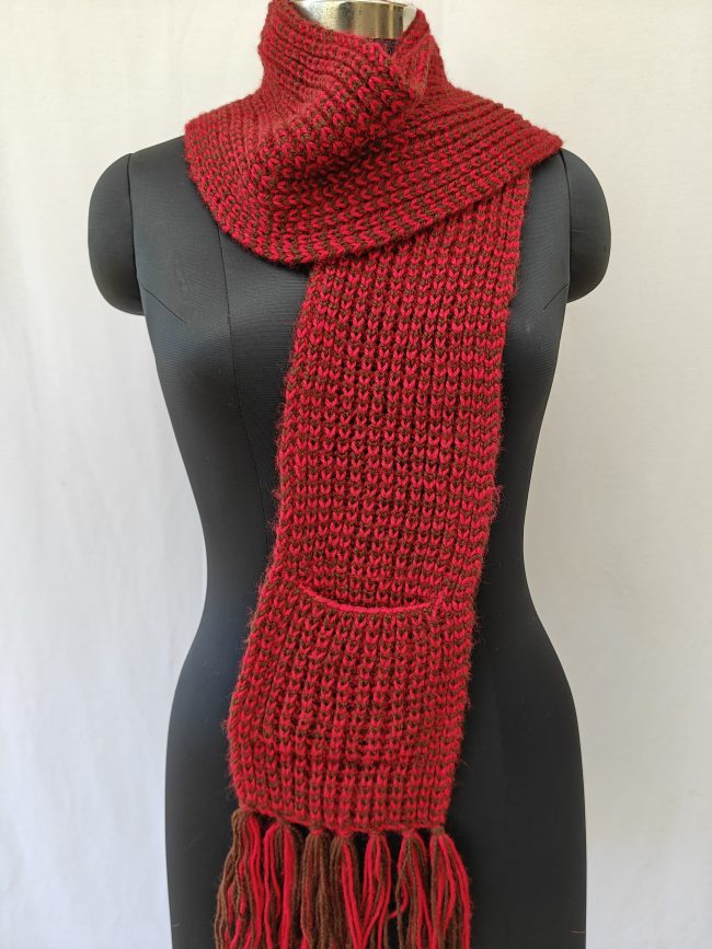 Hand-knitted Muffler (Small) with Pockets - Image 15