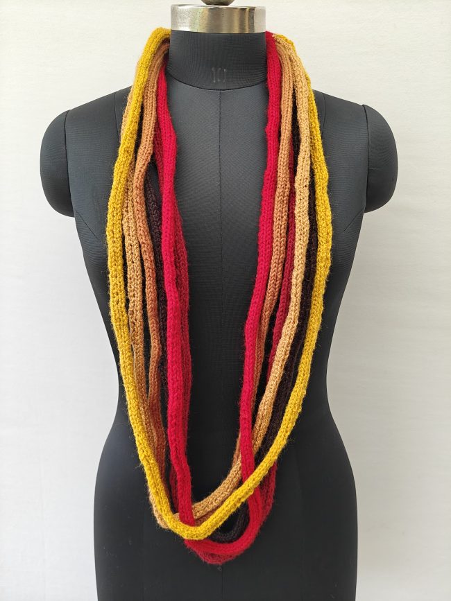 Hand-knitted Strip Muffler