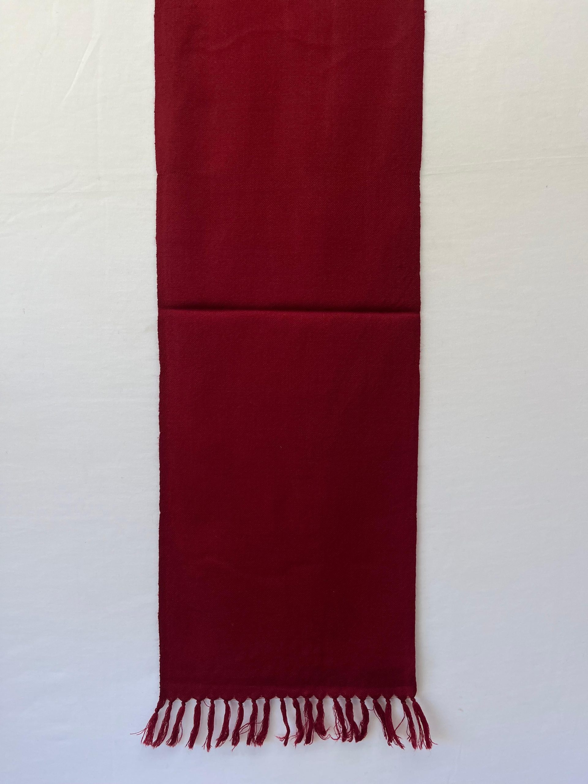 Classic red merino wool, handwoven s carf